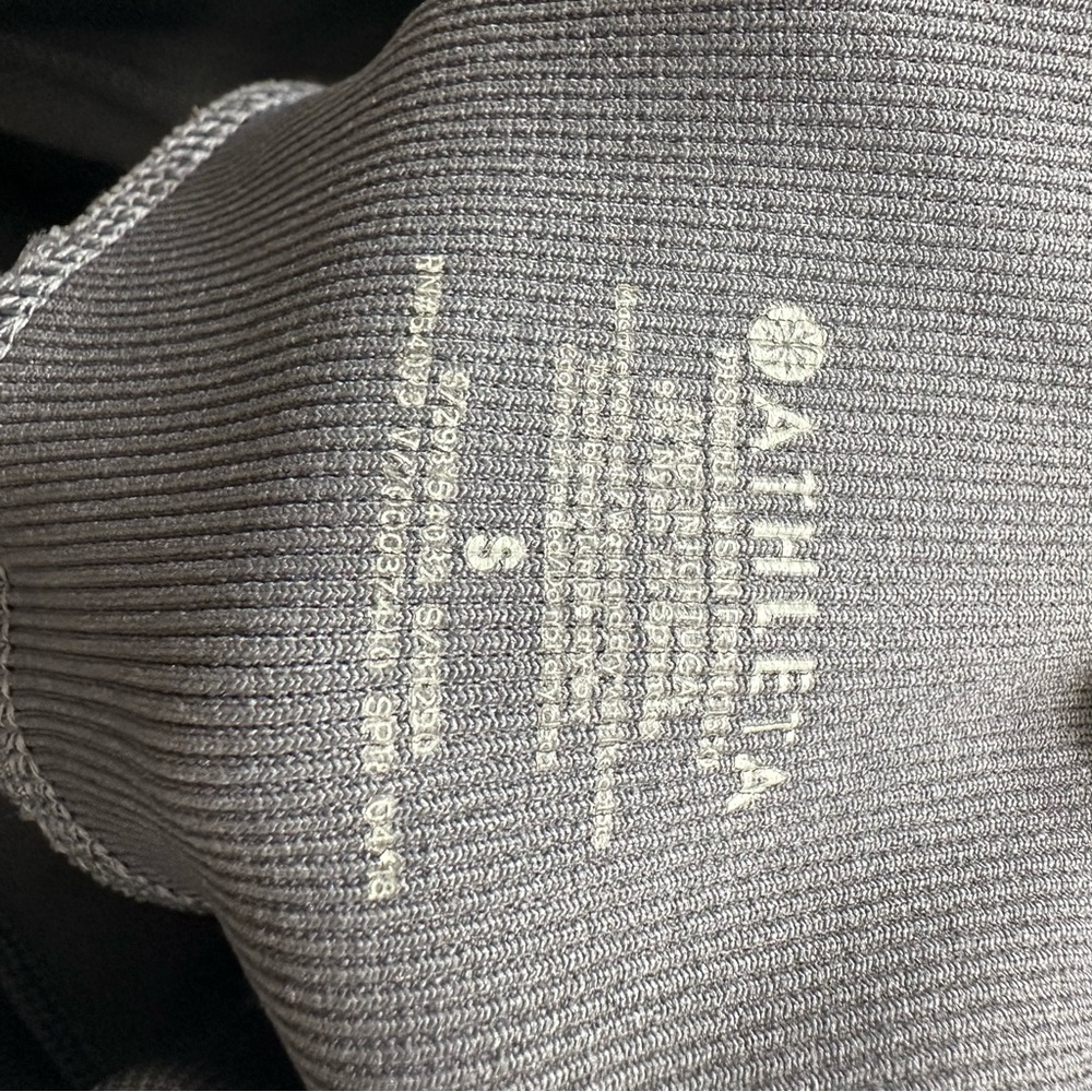 Athleta Gray Halasana Seamless Mesh 7/8 Tight Leggings, Ribbed Waistband, Size S - Picture 10 of 10
